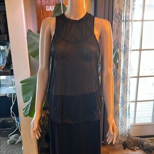 Black Sheer Sleeveless Workout Top